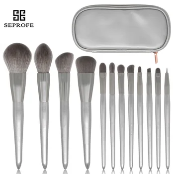 

12 Silver Snow Makeup Brushes Full Set of Beauty Tools Moonlight Silver Color Makeup Brushes Set Beauty Tools