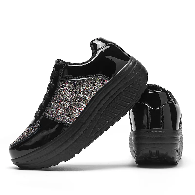 Women Platform Shoes Autumn Bling Soft Slip On Casual Comfortable Gold Ladies Sneakers Flats Moccasin Loafers