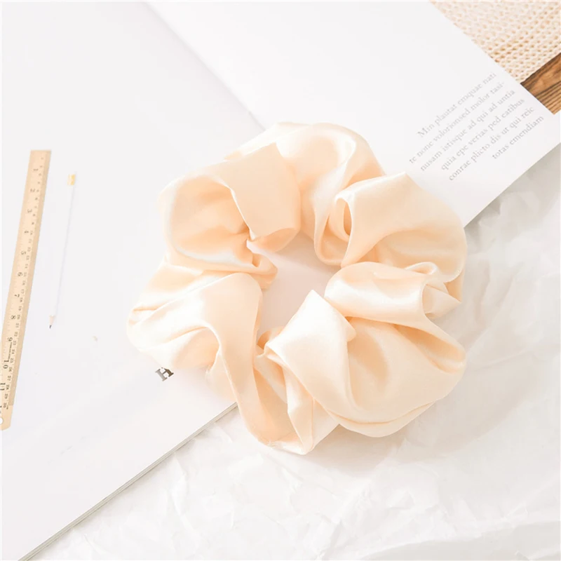 3.9 inch Women Silk Scrunchie Elastic Handmade Multicolor Hair Band Ponytail Holder Headband Hair Accessories hair clips Hair Accessories