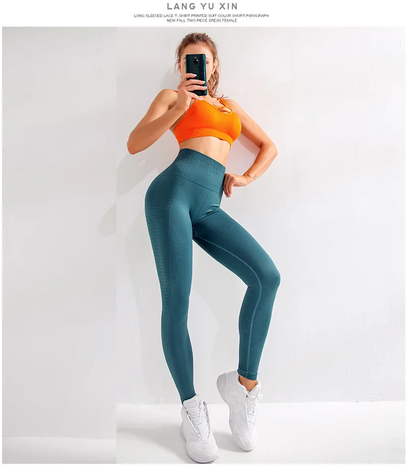 Цветные Бесшовные присборенные Фитнес Спортивные Компрессионные колготки женские дышащие спортивные тренировочные леггинсы брюки для йоги с высокой талией