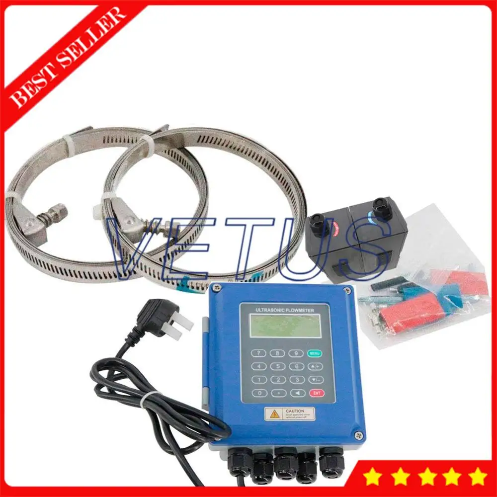 

Digital Ultrasonic Flowmeter Flow Meter Wall Mounted Clamp On High Temp Small Size TS-2-HT Transducer DN25-100mm TUF-2000B