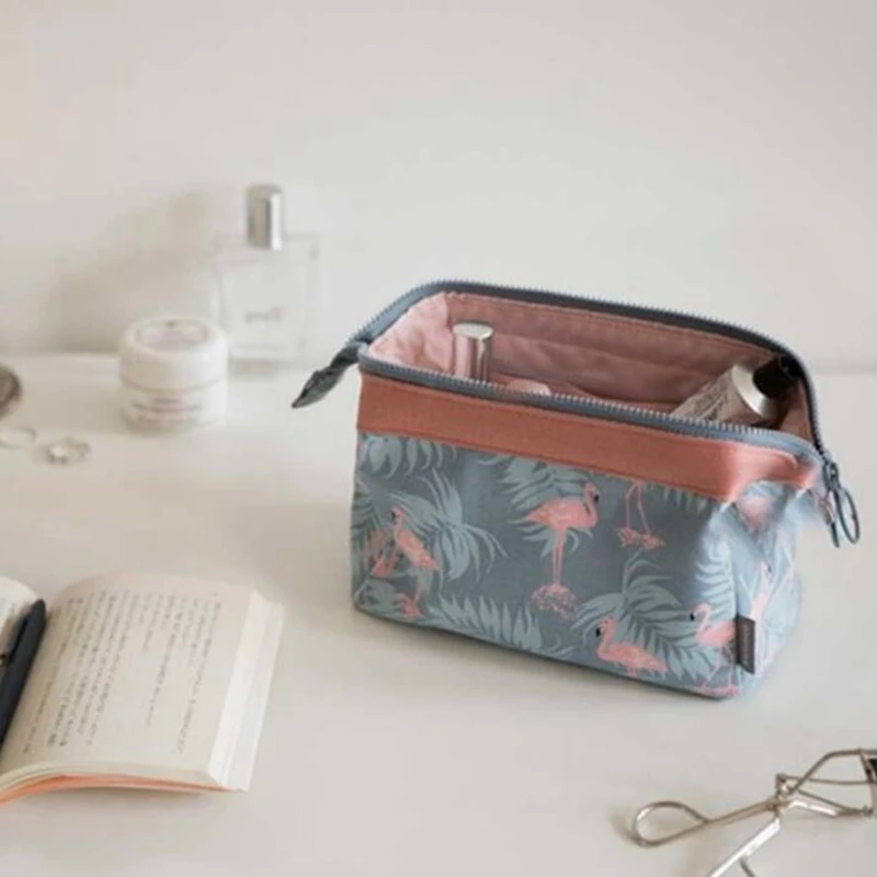 Women Travel Animal Flamingo Make Up Bags Girl Cosmetic Bag Makeup Beauty Wash Organizer Toiletry Pouch Storage Kit Bath Case Makeup Organizer Cosmetic Bag Cosmetic Storage Bag Toiletry Bag Makeup Bag Cosmetic Case