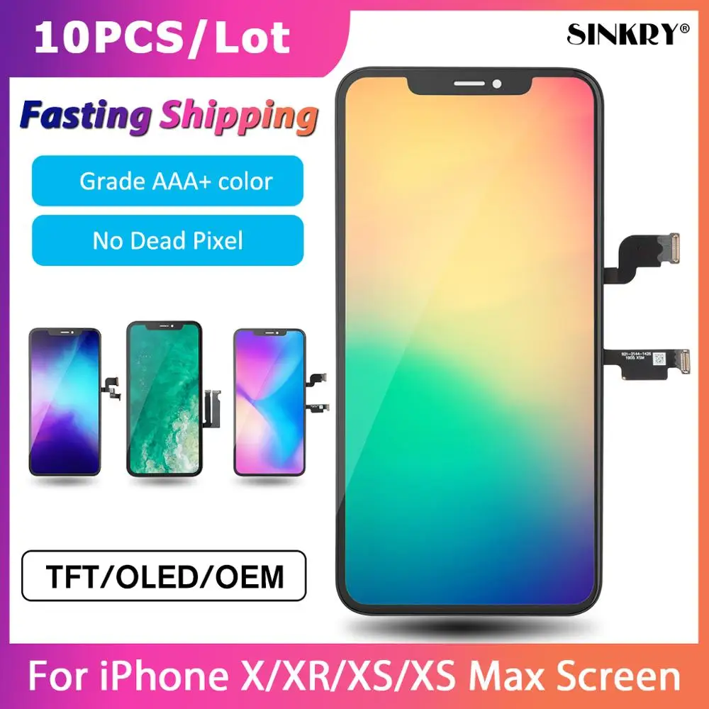 

10 Piece Grade AAA Touch Digitizer Assembly Replacement Display OLED LCD For iPhone X XR XS Max Screen
