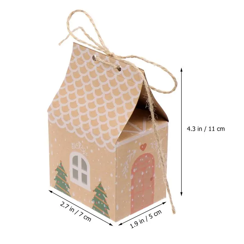 

30pcs Kraft Paper Candy Boxes Small House Packing Box Gift Bag Food Snack Chocolate Container For Christmas Party Supplies