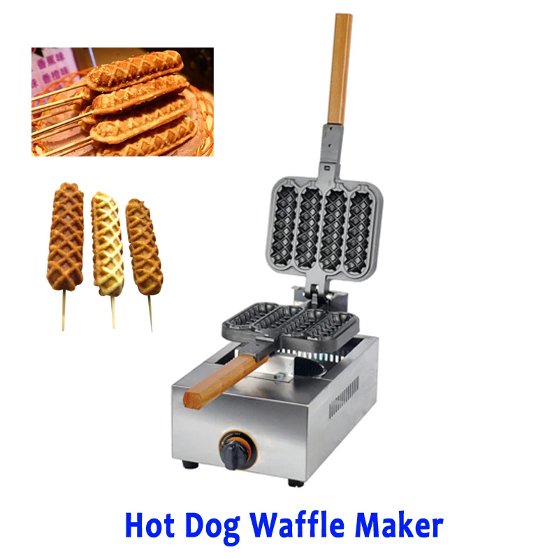 

Hot Dog Waffle Machine Hotdog Maker Kitchen Appliance Gas Type Sausage Cake Waffle Baker