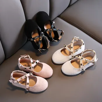 

2020 Spring Children Girls Ballet Flat Cross Straps Shoes