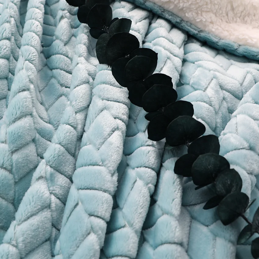 Geometric Blankets Throw Blanket Thick Striped Bedding Sheet Simple Travel Carpet Nap Blanket Shawl Cobertor Cotton Velvet