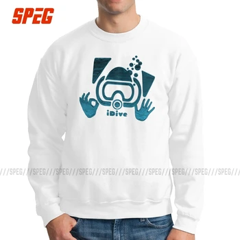 

Scuba Dive Aqua Blues IDive OK Sweatshirts Men's 100% Cotton Diver Sea Snorkeling Sports Diving Pullovers Printing Hoodies Male
