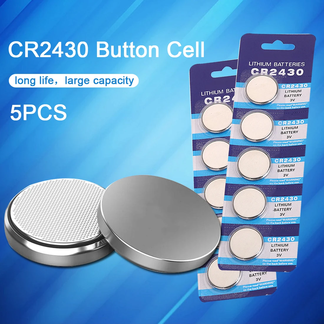 5 шт. CR2430 часы батарея кнопка батареи DL2430 BR2430 ECR2430 монет литиевые для игрушек