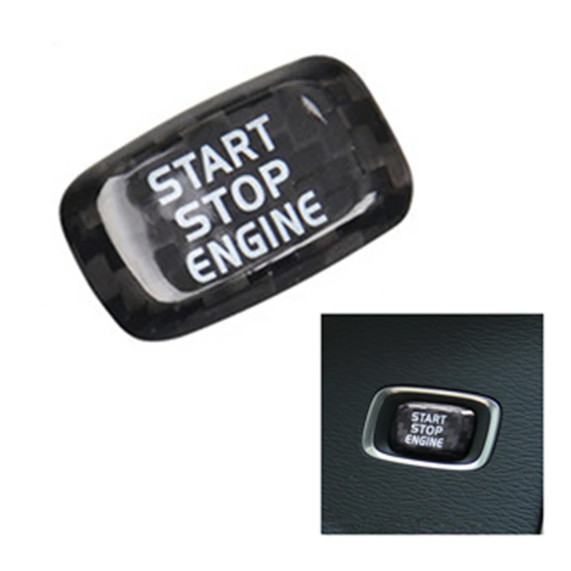 

Real high quality ABS carbon fiber black Trim Car Inside Engine Start Button Sticker for Volvo V40 V60