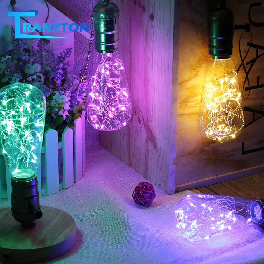 E27, креативный светильник Эдисона, лампа 220 В, красочные мигающие декоративные лампы, медный провод, светильник, s лампочка для рождественского декора