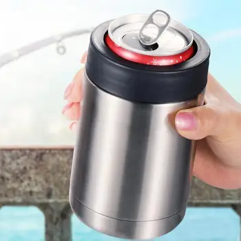 

Hot 12oz Portable Double Wall Vacuum Flask Insulated Beer Bottle Cold Keeper Can Holder Cup Easy To Operate Can Cooler
