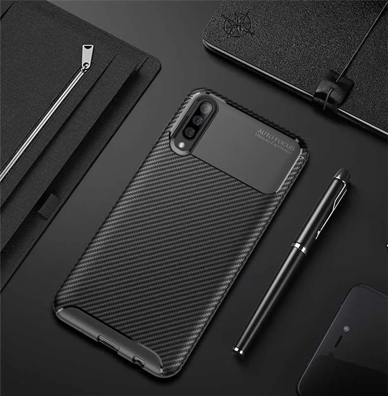 Чехол из углеродного волокна для Samsung A50S A30S A10S чехол с полной защитой на 360