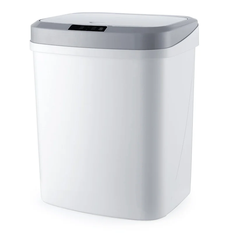 Konco умный мусорный бак дома сенсорные контейнеры для мусора Автоматическая Индукционная электрическая мусорная корзина мусор мусорная корзина для кухни ванной комнаты - Цвет: 15L-white