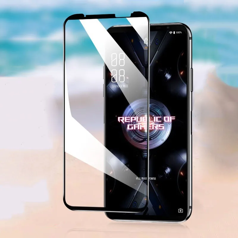 Закаленное стекло 9H для ASUS Rog Phone 5 Rog5 Защита экрана 3 2 прозрачное черная граница