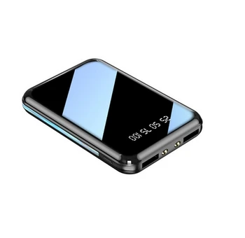 

RU Free shipping With packaging Dual USB Portable Charger Mini 5000mAh Power Bank Digital Display LED Lights External Battery