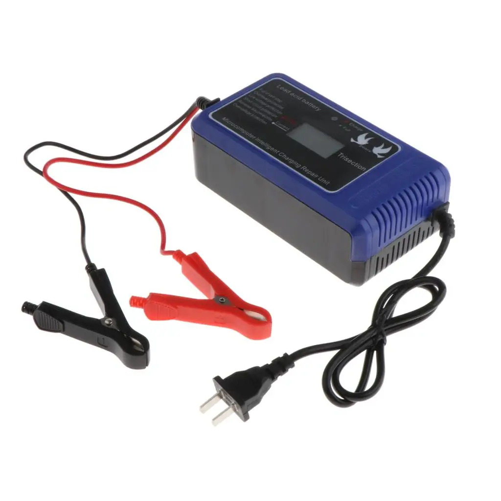 Car Battery Charger LCD Touch Screen Pulse Repair Motorcycle Lead Acid Battery