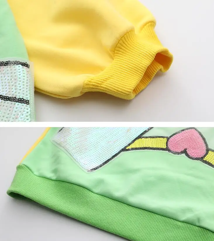 10.8th Age 4 6 8 10 12 14Y Sequined Girl's Sweatshirt Winter Thicken loose girl's Hooded Sweatshirt