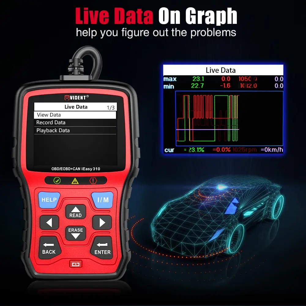 Vident iEasy310 OBD2 EOBD Автомобильный сканер улучшенный автомобильный диагностический
