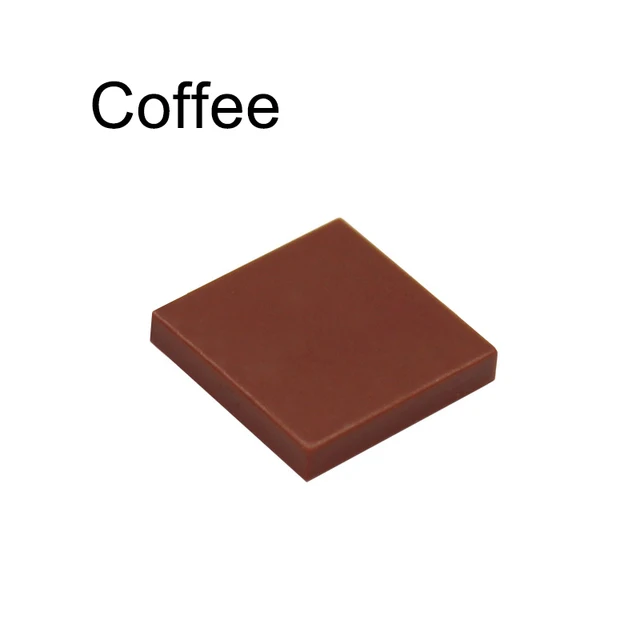 200pcs DIY Building Blocks Figure Bricks Ceramic Tile 2x2 Educational Creative Size Compatible With 3068 Toys for Children Coffee 200pcs