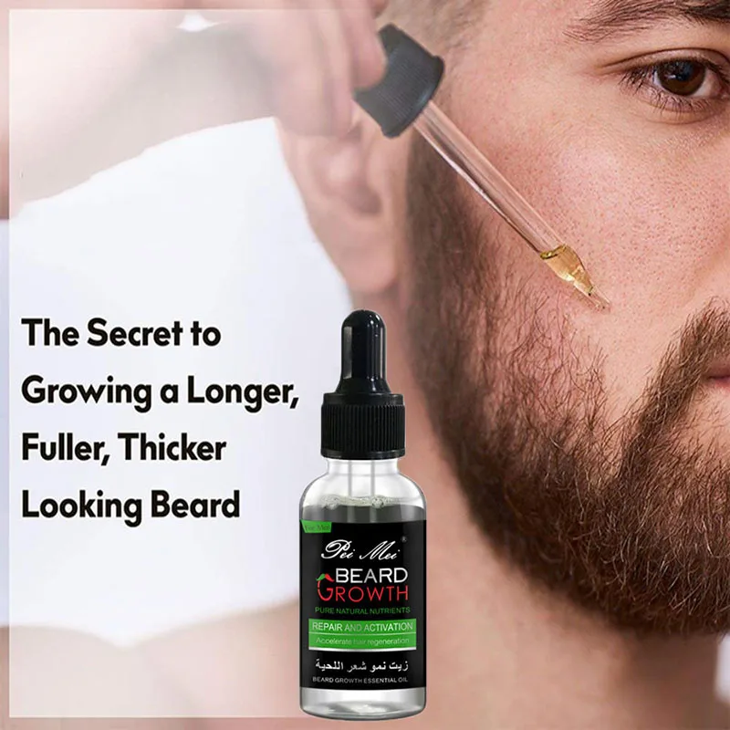 Aceite de barba Natural para hombres, suero tónico para el cabello, axilar y pecho, tratamiento rápido, más largo y grueso, 30ML