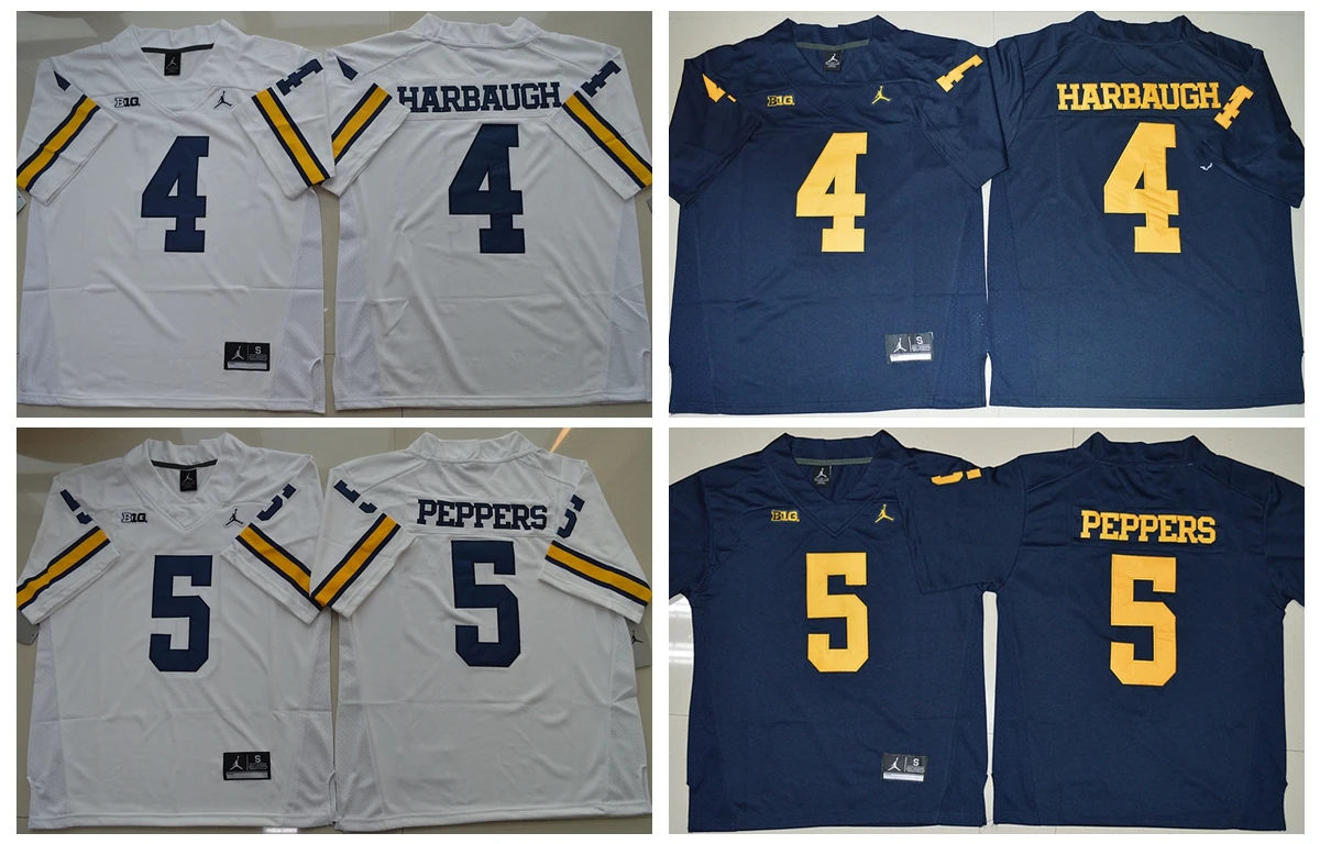 Новинка, Michigan Wolverines ing Jabrill Peppers, Jim Harbaugh Desmond Howard Charles Woodson Jersey