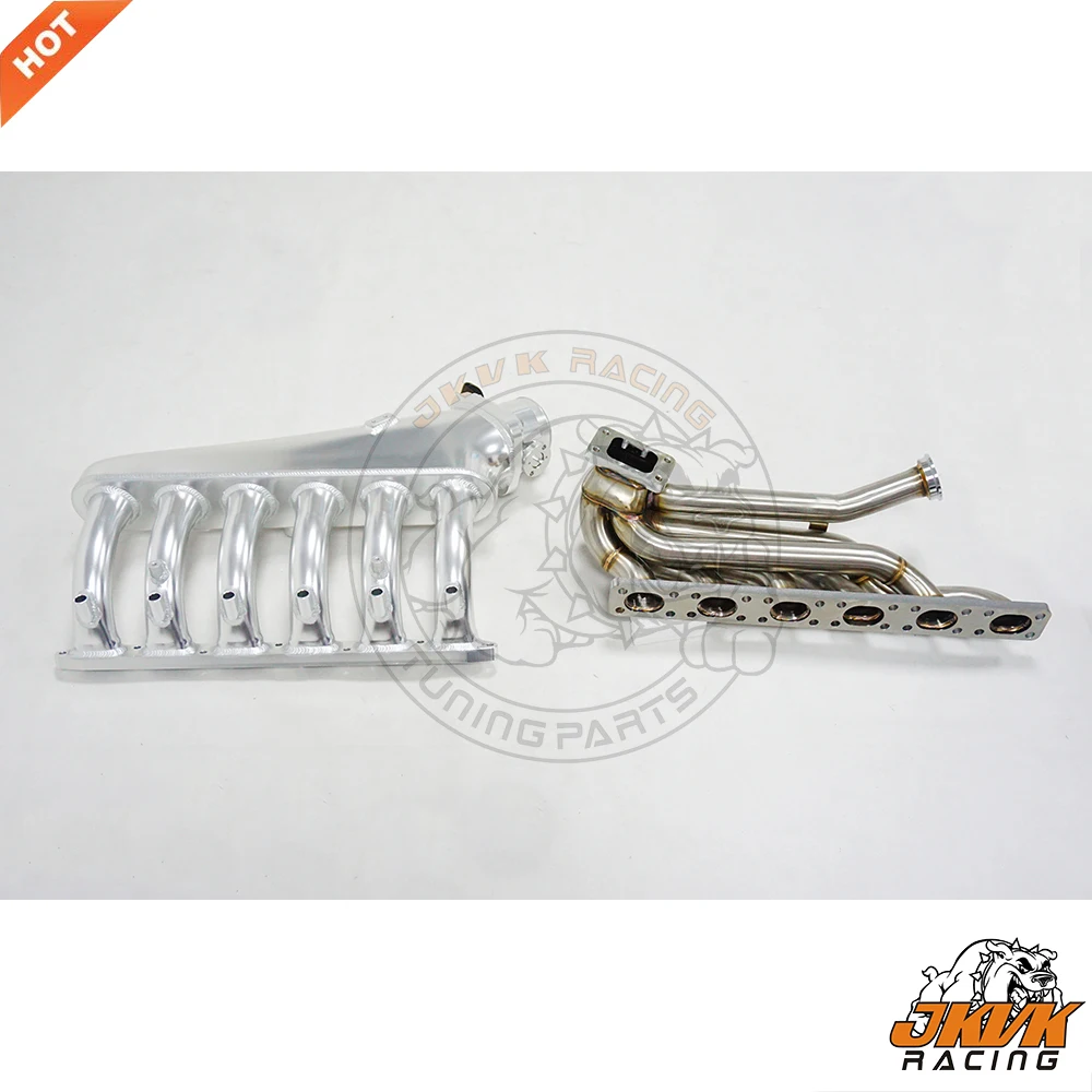 Collettore Turbo Collettore Di Aspirazione Billette Jkvk Racing Per M50 M52 E36 325I 328I Con Kit Guida Carburante 90Mm Set Corpo Farfallato 1992-1998