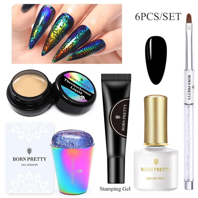 От BORN PRETTY набор гель лаков для ногтей Термальность чувствительный Лаки