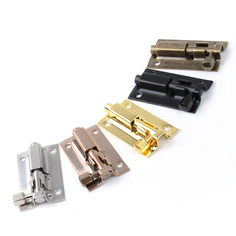 Door Latch 1.5/2/3/4 Inch Long Silver Stainless Steel Door Latch Solid Sliding Lock Bolt Latch Hasp Staple Gate Safety Lock Door Bolts