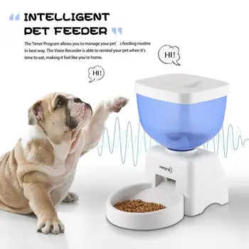 

5L LCD Screen Electric Automatic Pet Feeder with Voice Message Recording Large Smart Dogs Cat Food Bowl Dispenser Pet Products