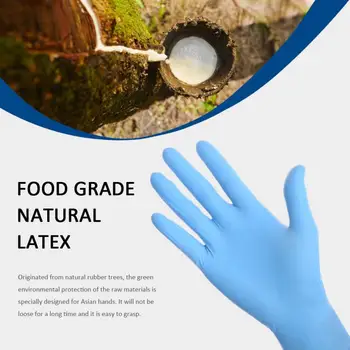 

100PCS Blue Lengthened Rubber Disposable Food-grade Pvc Gloves Home Car Washing Non-slip Thickened Oil Proof Waterproof Gloves