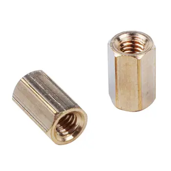 

25pcs M4 x 10mm Female Threaded Brass Hex Standoff Pillar Spacer Nut