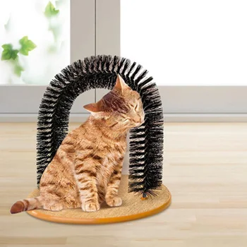 

Fun Pet Massage Arch Pet Dog Cat Self Groomer Base Cat Toy Brush Pet Scratching Equipment Pet Supplies with Round Wool