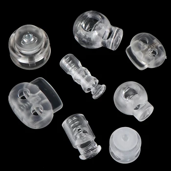 

Plastic Cord Locks Stopper Cord Ends Toggles Clip Buckle Transparent Clear Frost Shoelace Sportswear DIY Bag Accessories 10pcs
