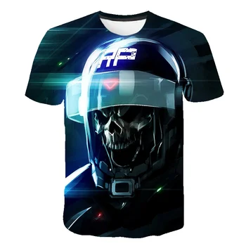

Skull T shirt Men Skeleton T-shirt Punk Tshirt Gun T shirts 3d Print T-shirt Vintage Men Clothing Summer tops Plus Size 6XL