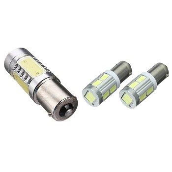 

2Pcs 1156 BA15S COB LED 7.5W Auto Blinker Ruecklicht & 2Pcs BA9S H6W 10SMD LED Sidelight Bulbs