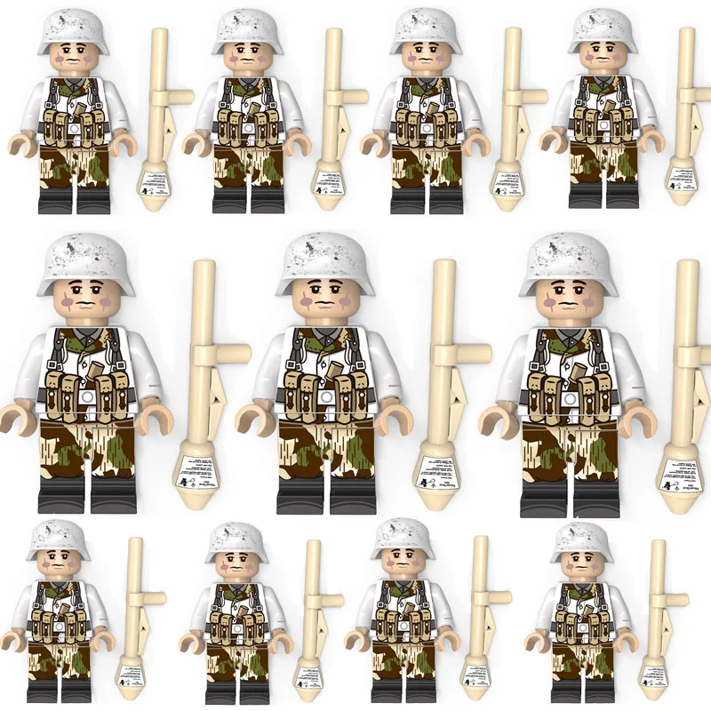 

10 Pcs/Lot Military Series Building Block Bricks Tank Soldiers Weaspon Helmet Figures Diy Educational Toy Children Gift X438