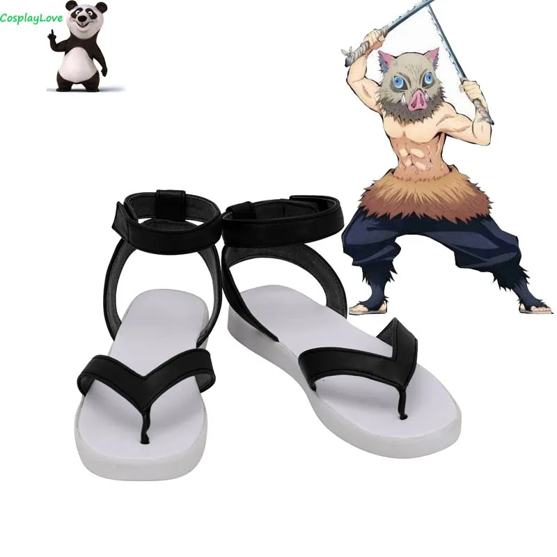

Demon Slayer: Kimetsu No Yaiba Inosuke Hashibira Black Cosplay Shoes Cosplay Boots CosplayLove For Christmas Halloween