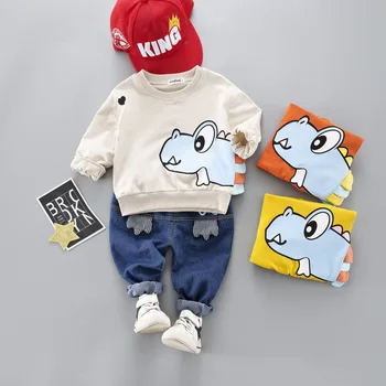 

Fall Baby Boys Girls Outfits Suits Infant Sweatshirt Jeans Christmas Clothing Set Cartoon Animal Print Kids Tracksuit Sets
