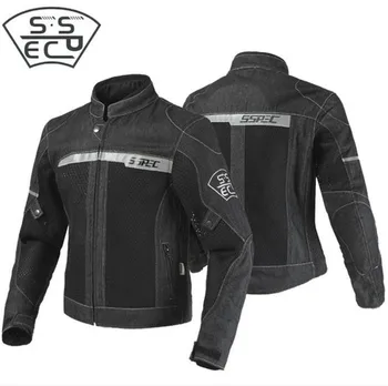 

SSPEC Men Denim Jacket Motorcycle Jacket Motocross off-road Motorbiker Racing Riding Jackets for Summer Mesh Moto Jacket