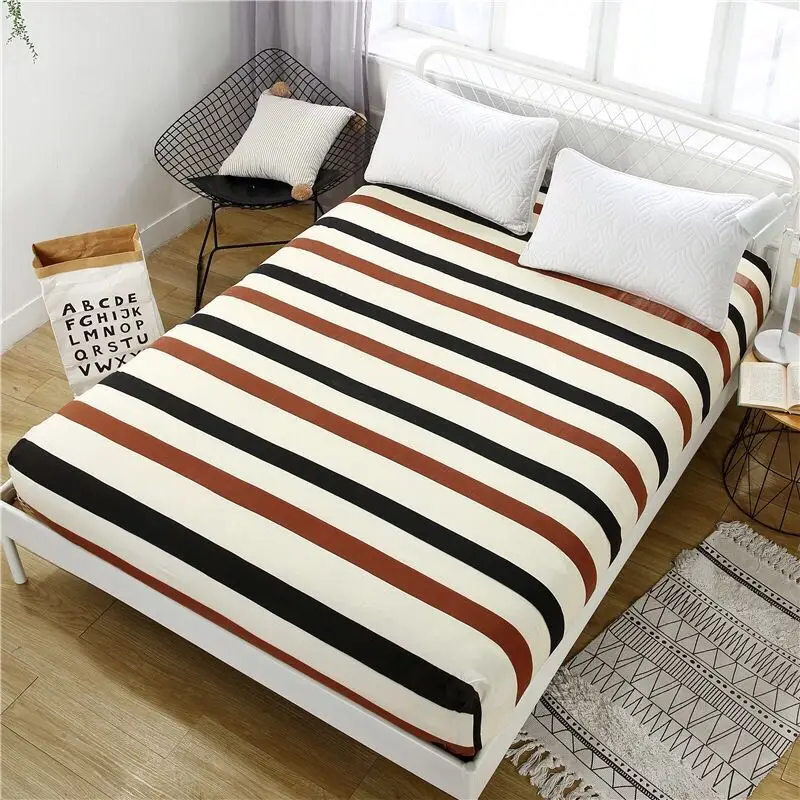

2019 Bed Sheet With Pillowcase Blue Flower Printed Bed Linen Queen Size Mattress Covers Fitted Sheet Sets With Elastic Sheet
