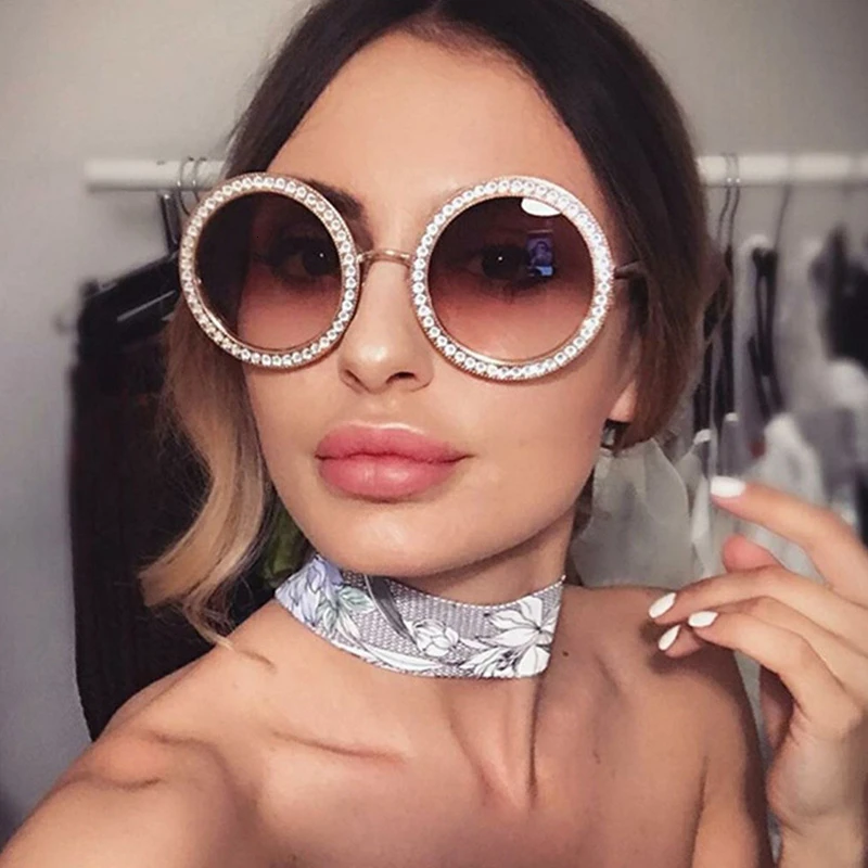 Activar Diploma varonil Gafas de sol redondas con diamantes para mujer, anteojos de sol femeninos  con montura de aleación y piedras preciosas, de diseño de marca de lujo,  2018|Gafas de sol para mujer| - AliExpress