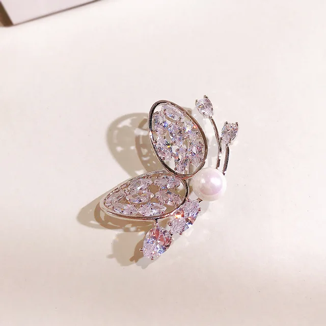 Luxury AAA Zircon Rose Sunflower Dandelion Brooches Pins Jewelry Rhinestone Cubic Zirconias Brooch for Women Wedding Bouquet Pin 17