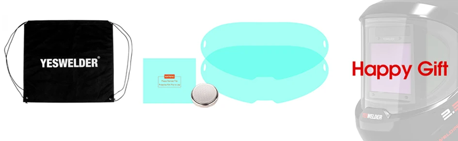 Careta de soldar automatica YESWELDER panorámico 180º gran visión con energía solar