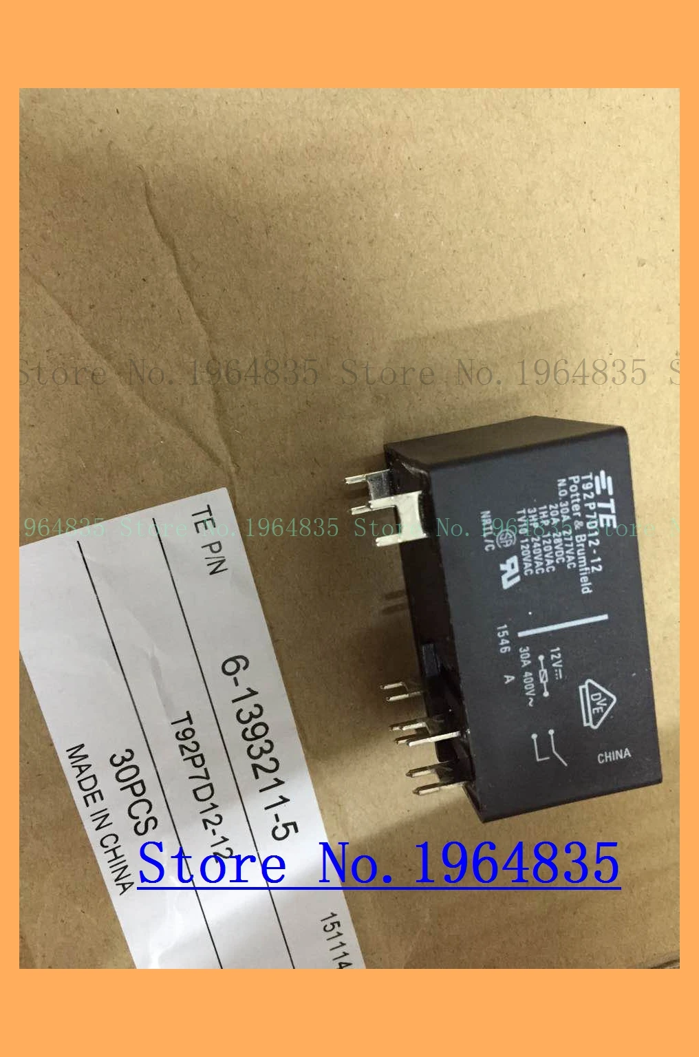 Реле T92P7D12-12 30A 6 12VDC