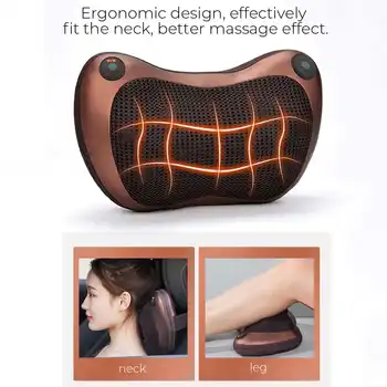 

Wireless Massage Pillow Shoulder Neck Waist Back Massager Car-Mounted Body Heating Home Shiatsu kneading Massage Pillow