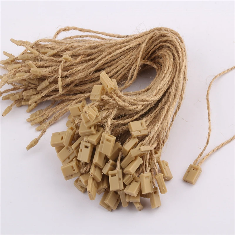1000 pieces/lot jute hemp hang tag string in apparel 7 inches retro jute hang tag string cord for garment price label