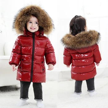 

2020 kids down jacket winter parka for girl big fur children's clothing boy clothes baby thicken warm snowsuit 2-8years overalls