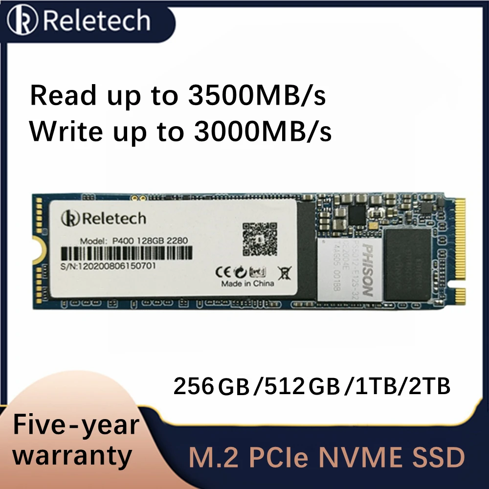 Reletech P400 PCle ssd m2 nvme 256 512gb 1 to 2 to M.2 disque ssd cache indépendant disque dur interne pour ordinateur de bureau