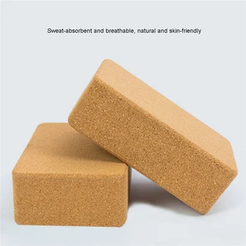 

22*14*7.2cm Cork Wood Yoga Block Exercise Fitness High Density Practice Tool Natural Non-Slip Brick Home Health Gym